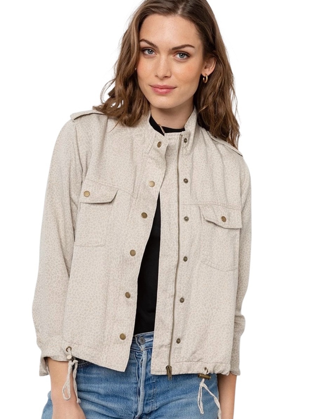 Rails Collins Jacket in White Mini Cheetah Linen Blend NWT – L - Picture 3 of 10